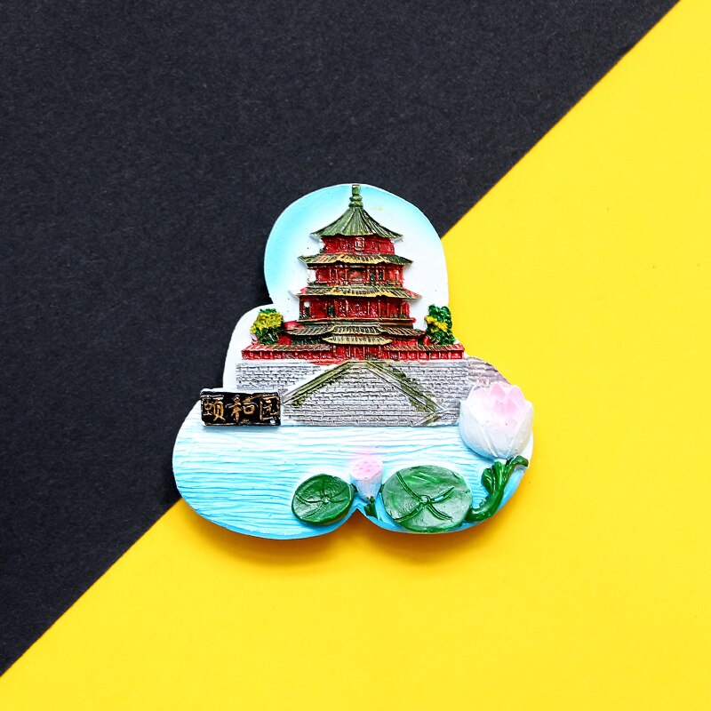 Beijing China fridge magnet tourist souvenir 3D magnetic refrigerator paste Palace Museum the Great Wall Summer Tiananmen Temple: the Summer Palace