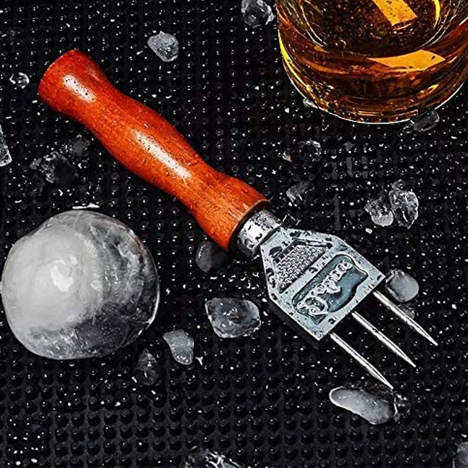 Stainless Steel Ice Pick with Wooden Handle and Sheath Kitchen Tool