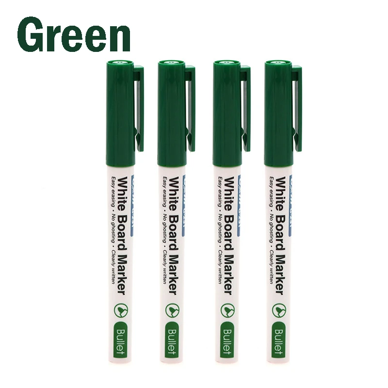 4 stks/set Whiteboard Marker Pennen Schoolbord Pennen 4 kleuren Uitwisbare White Board Markers School Klas Kantoorbenodigdheden Leveringen: Bordeaux