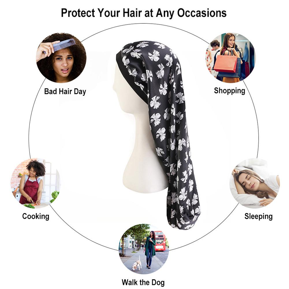 Long Hair Bonnet Sleep Cap Sleep Hats Wrap Night Cap Hair Care Bonnet Nightcap For Women Men Unisex Cap Bonne Hair Loose Cap