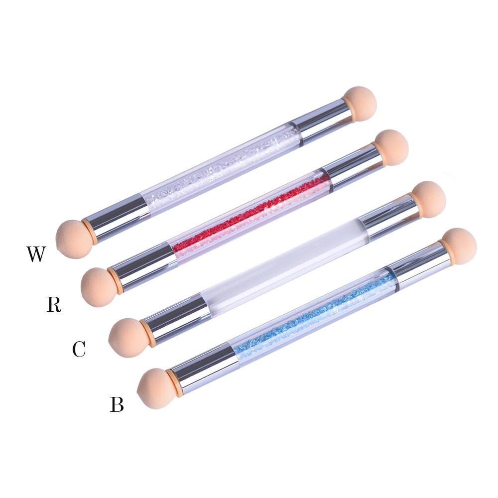 Full Beauty cepillo para uñas con gradiente de puntilla, esponja redonda para cabeza puntiaguda, accesorios para manicura artística con pintura de colores para recoger diamantes de imitación CH023