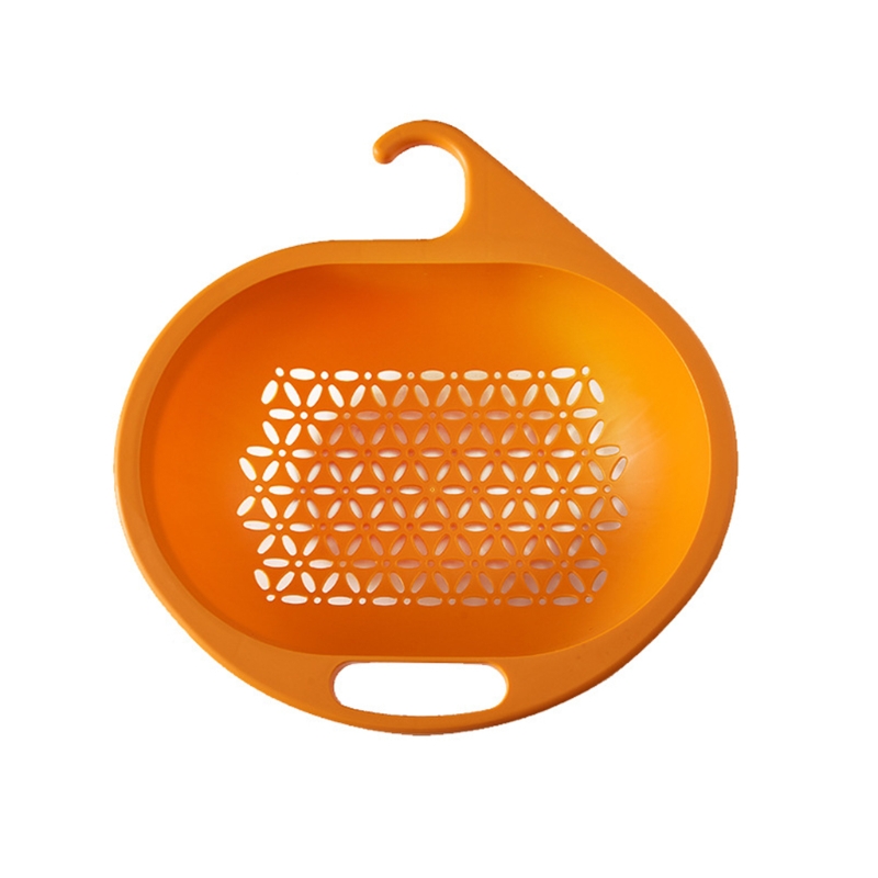 Scolapasta Tondo In Plastica Da 27 Cm Con Manici E Base Stabile - Colino Per Pasta, Frutta E Verdura, Bianco