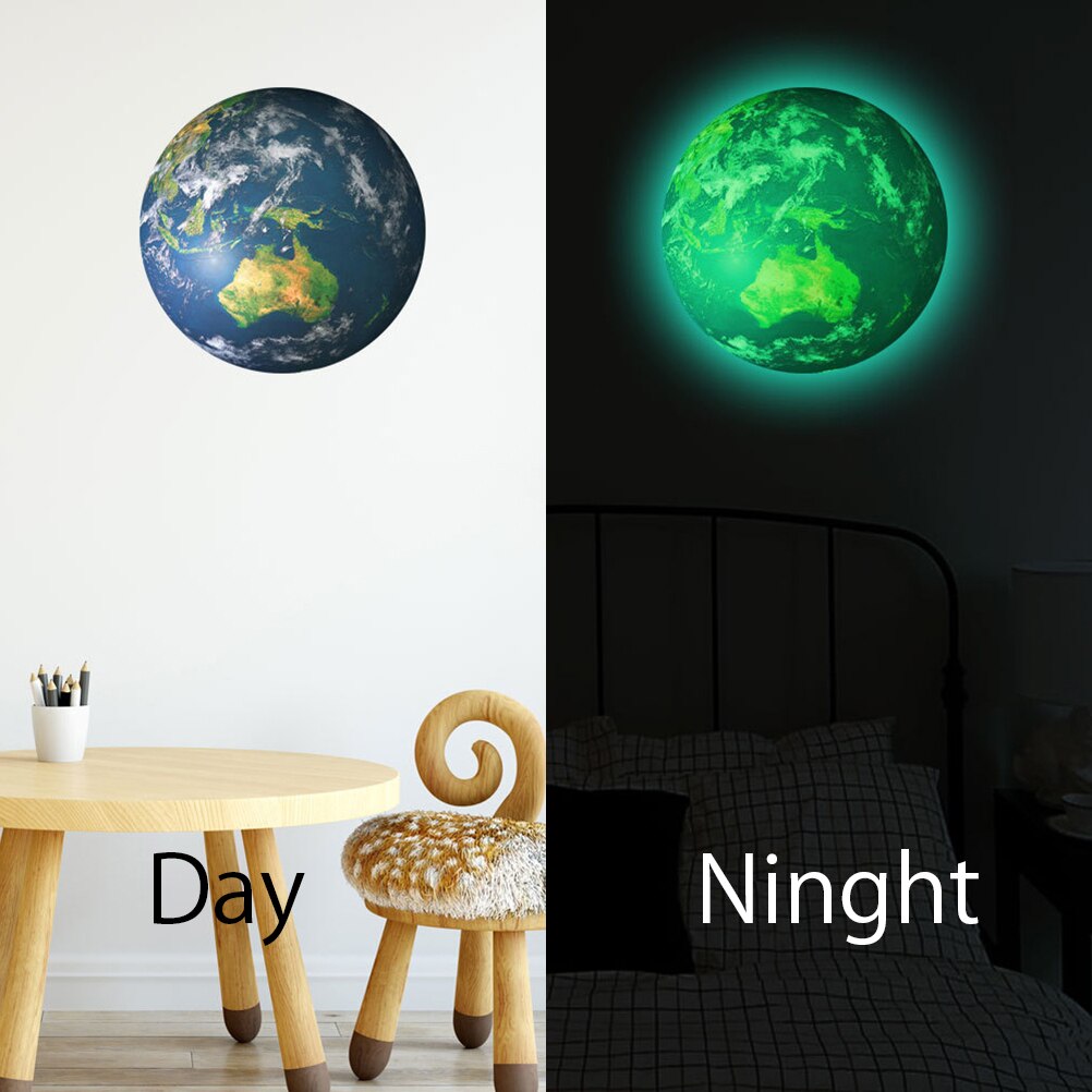 30cm Luminous Earth Glow Sticker Universe Planet Fluorescent Wall Stickers Glow In The Dark DIY Stickers Kids Bedroom Decoration: Colorful2