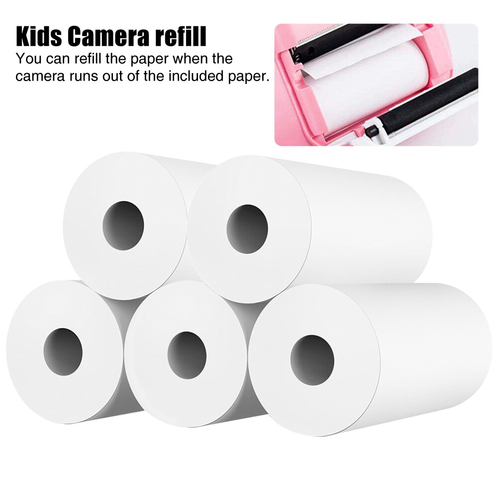 Appareil photo blanc lisse pour enfants, papier d'impression thermique Portable, accessoires pour étudiants, , pâte de bois, impression instantanée universelle, 10 rouleaux