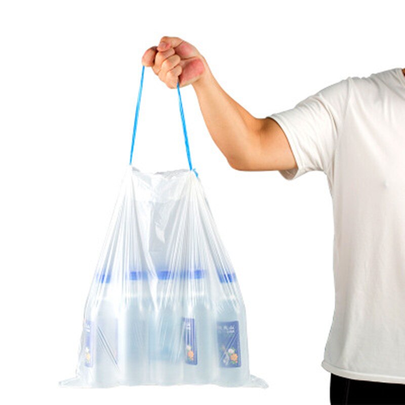 Sortering søppelpose fortykket snøring plastpose husholdning bærbar automatisk lukking stor gjenget type
