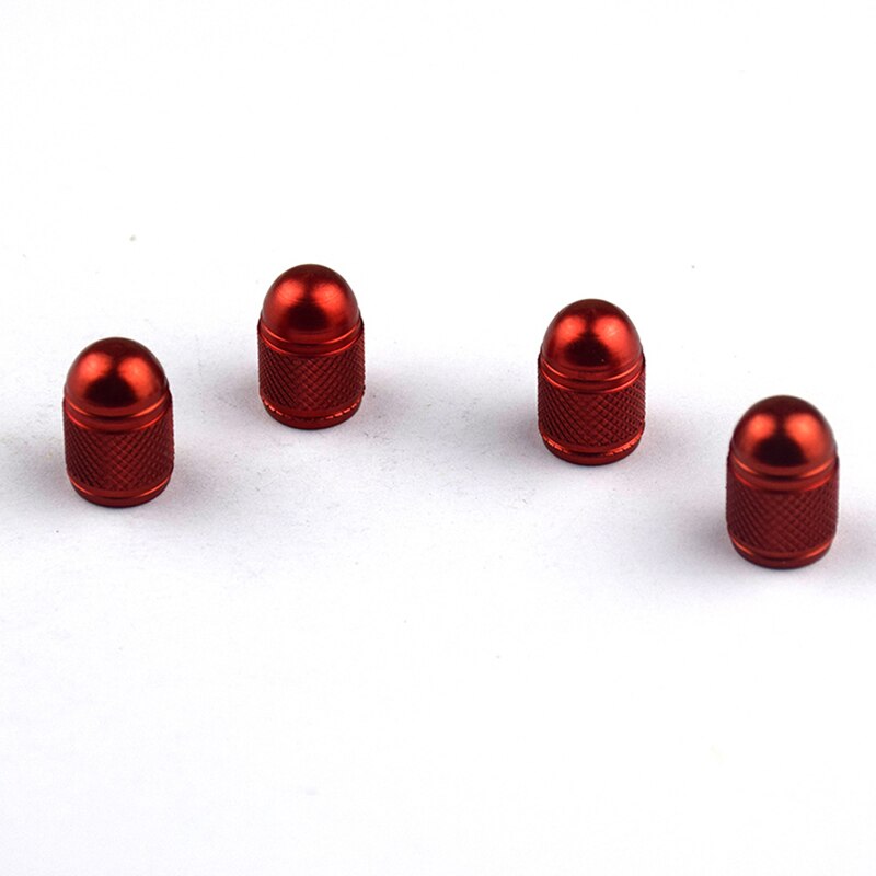 4 Stuks Fiets Ventieldopjes Schrader Aluminium Portative Theftproof Amerikaanse Auto Air Caps Voor Mtb Fietsen Scooter Accessoires: Rood