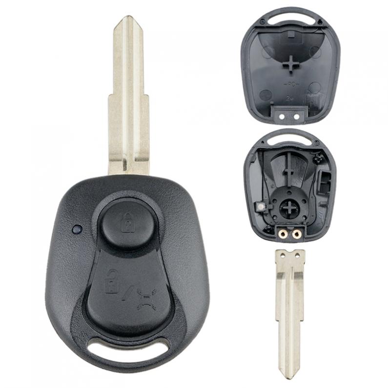2 Knoppen Auto Sleutelhanger Case Shell Vervanging Remote Cover Fit Voor Ssangyong Actyon Kyron Rexton
