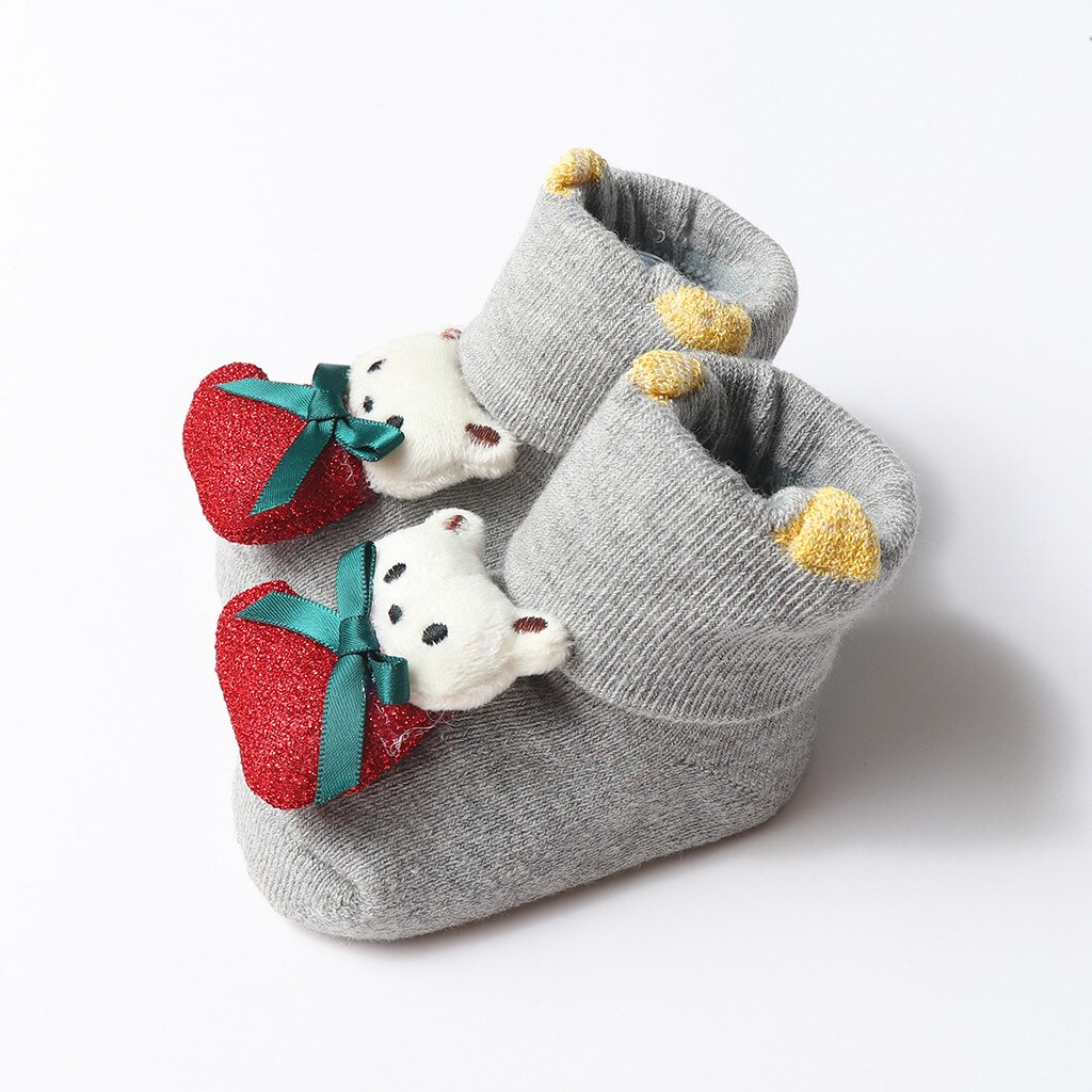 Weihnachten Socken Baby Niedlich Cartoon Socken Kleinkind Kinder baby Jungen Mädchen Weihnachten Santa Deer Anti-Slip Gestrickt Socken Calcetines