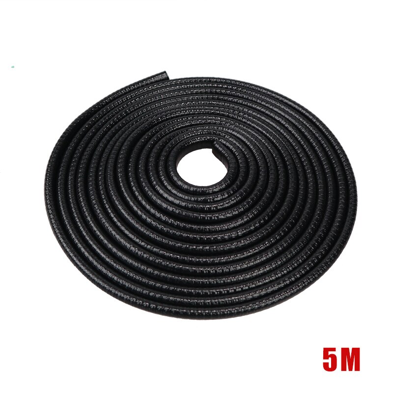 2/3/5m borda da porta do carro scratch protector tira guarda guarnição auto porta tira anti colisão com aço carro-estilo decoração do carro: 5M Black