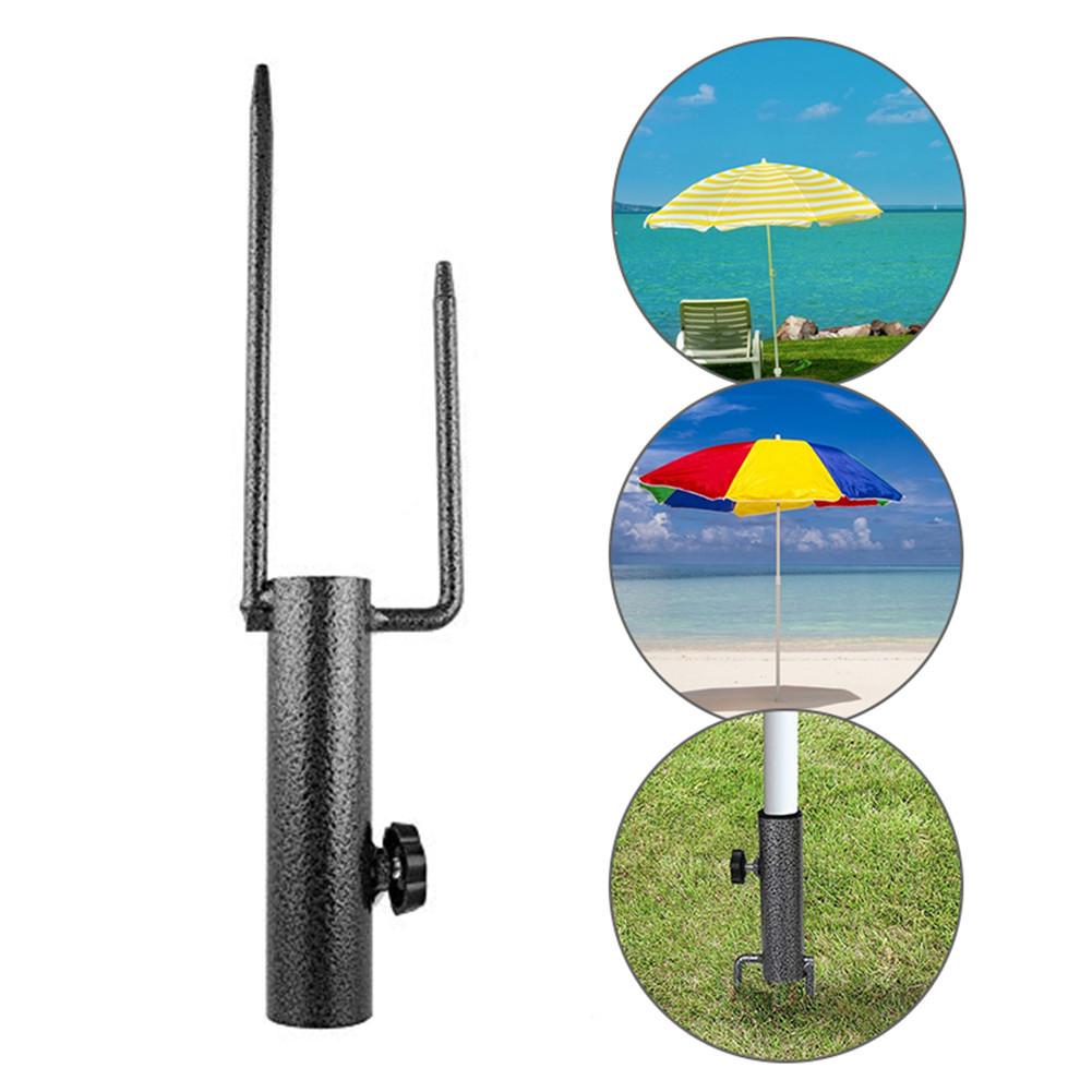 Bærbar paraply jordspyd parasol stativ holder metal udendørs stativ strand indsats stik havetilbehør 40a