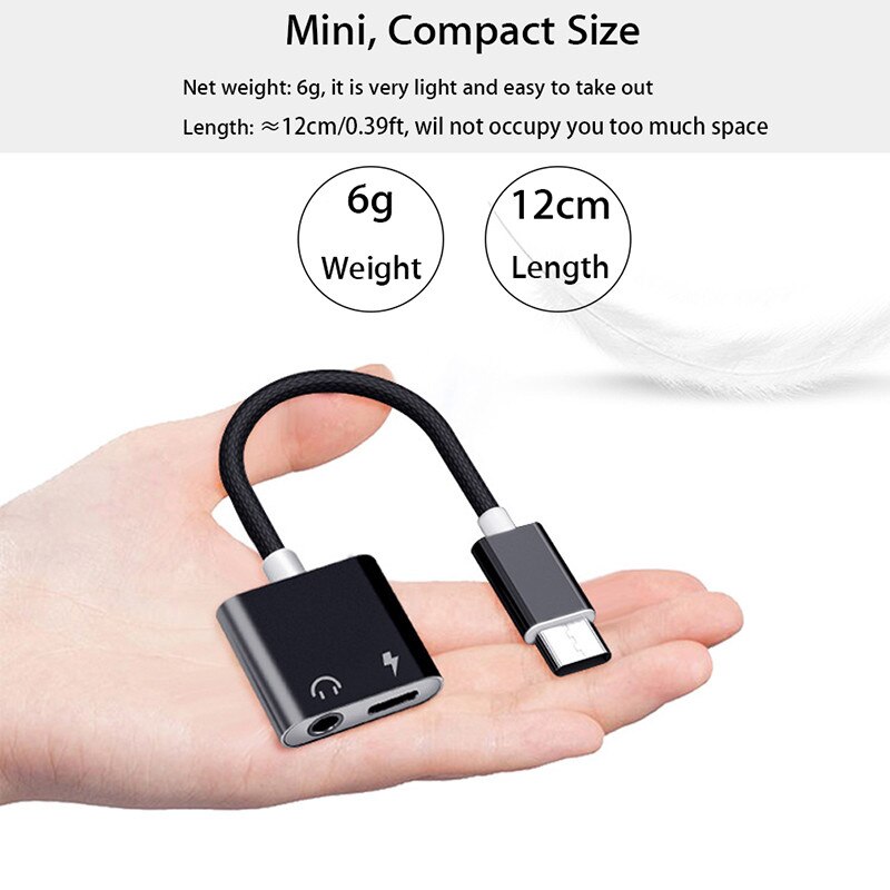 Type C Gamging Oortelefoon Adapter Versterker Usb Type-C Om 3.5Mm Koptelefoon Aux Opladen Converter Voor Oneplus Xiaomi huawei Splitter