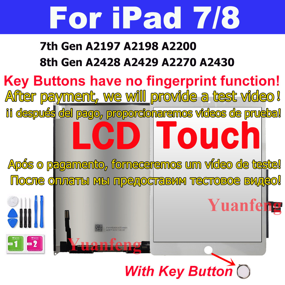 Reparasjon av nettbrett, lcd-berøringsskjerm til ipad 7 8 10.2 , 7th , gen.  a2197 a2198 a2200 8th a2270 a2430 a2428 a2429 9th a2602: Blå