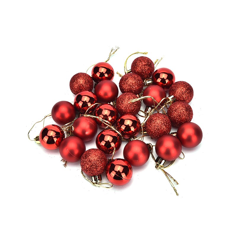 24pcs plastic kerstballen 3cm kerstboom licht decoratie bal huis Christmas party decorations