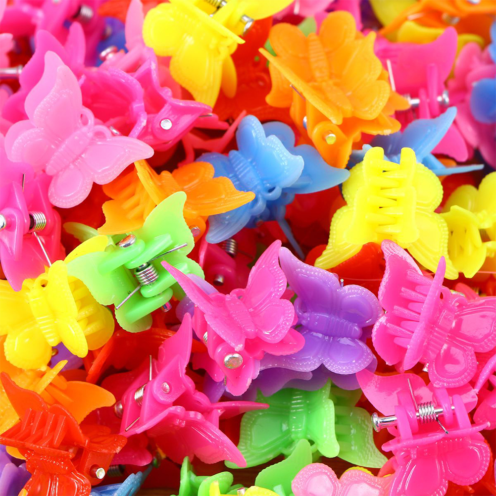 100 Pcs Vlinder Haar Clips Beauty Tools Diverse Kleur Mooie Vlinder Haar Clips Voor Meisjes Vrouwen Haar Styling Accessoires