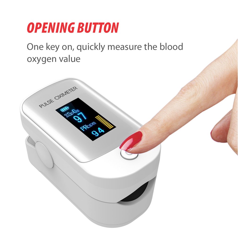 Finger tip puls oximeter meter spo 2 pulsmåler blod iltmætning oled oximeter til husholdningsbrug