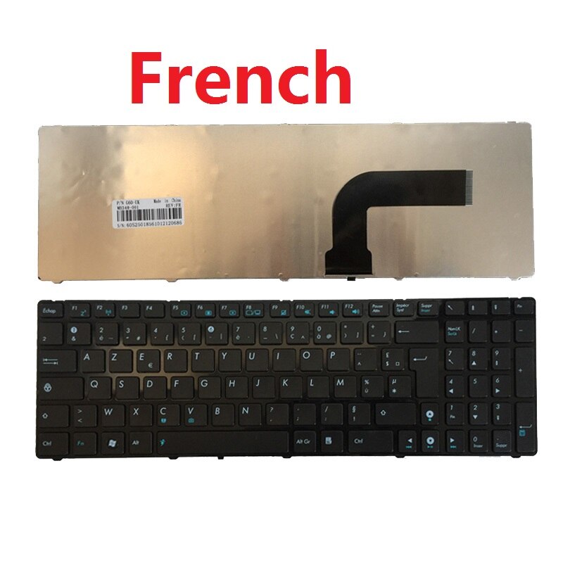 Nos/SP/español/FR/teclado francés para ASUS N71 N71J G51 G51J G60 G60J G60V UX50 UX50V U50A R704 R704A R704VB R704VC R704VD: FR