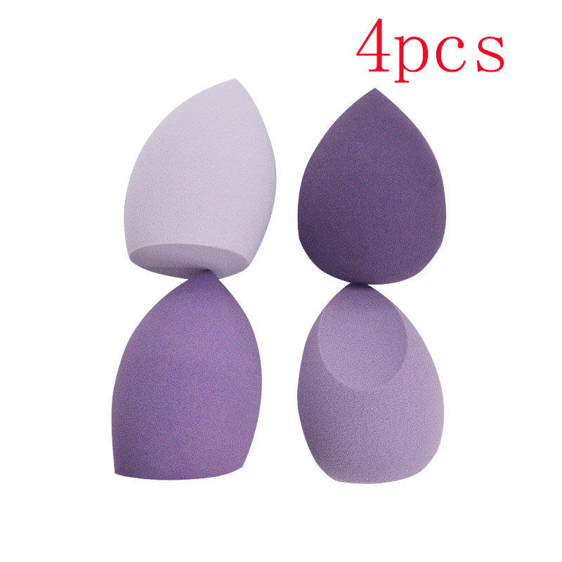 Éponge de maquillage bouffante de poudre, 4 pièces, sèche et humide, boule cosmétique de beauté, fond de teint, bouffante de poudre, coupe biseautée, outils