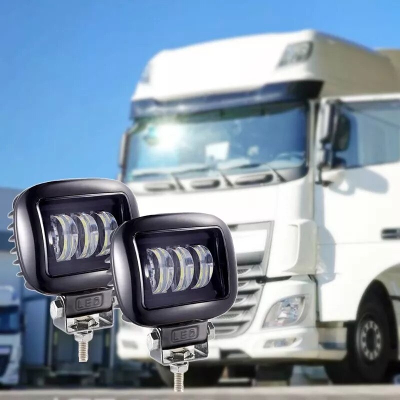 5 Inch 30W Ronde Vierkante Flood Beam Led Werk Licht Voor Motorfiets Suv Auto 4X4 Truck Offroad 24V 12V Lichten Bar Draagbare Licht