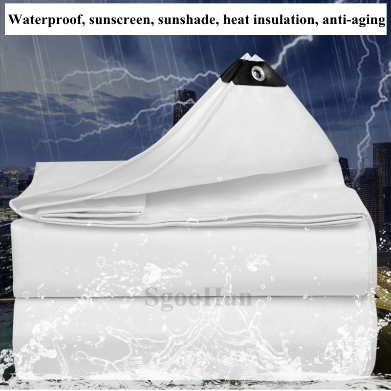 Bâche PE blanche imperméable en tissu, auvent d'extérieur pour camion, auvent de jardin, plantes succulentes, couverture de maison pour animaux de compagnie, voiles d'ombrage imperméables