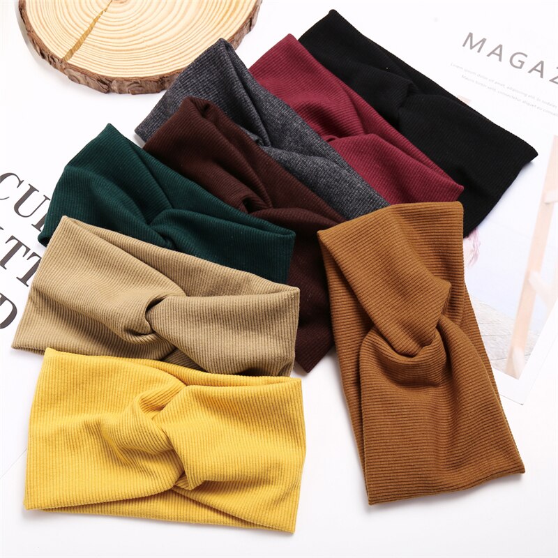 Bandeau d'hiver pour femmes, nœud supérieur, turban, bandeau, accessoire pour cheveux couleur bonbon