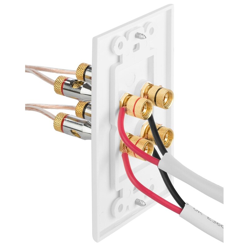 4 Posts Speaker Wall Plate Home Theater Wall Plate o Panel for 2 Speakers