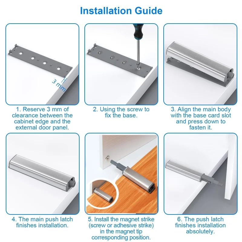 10 stücke Schrank Tür Dämpfer Puffer drücken-zu-offen Magnetische verriegeln System Schränke Küche Tür drücken Magnet Fangen Weiche Ruhig näihr