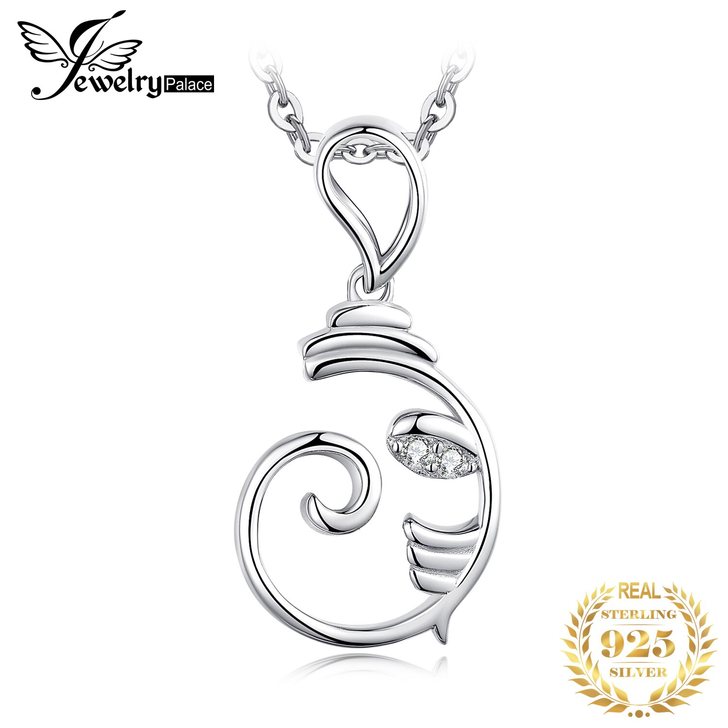 Jewelrypalace Indian Ganesh 925 Sterling Zilveren Hanger Nacklace Leuke Zirconia Gesimuleerde Diamanten Hanger Vrouwen Geen Ketting
