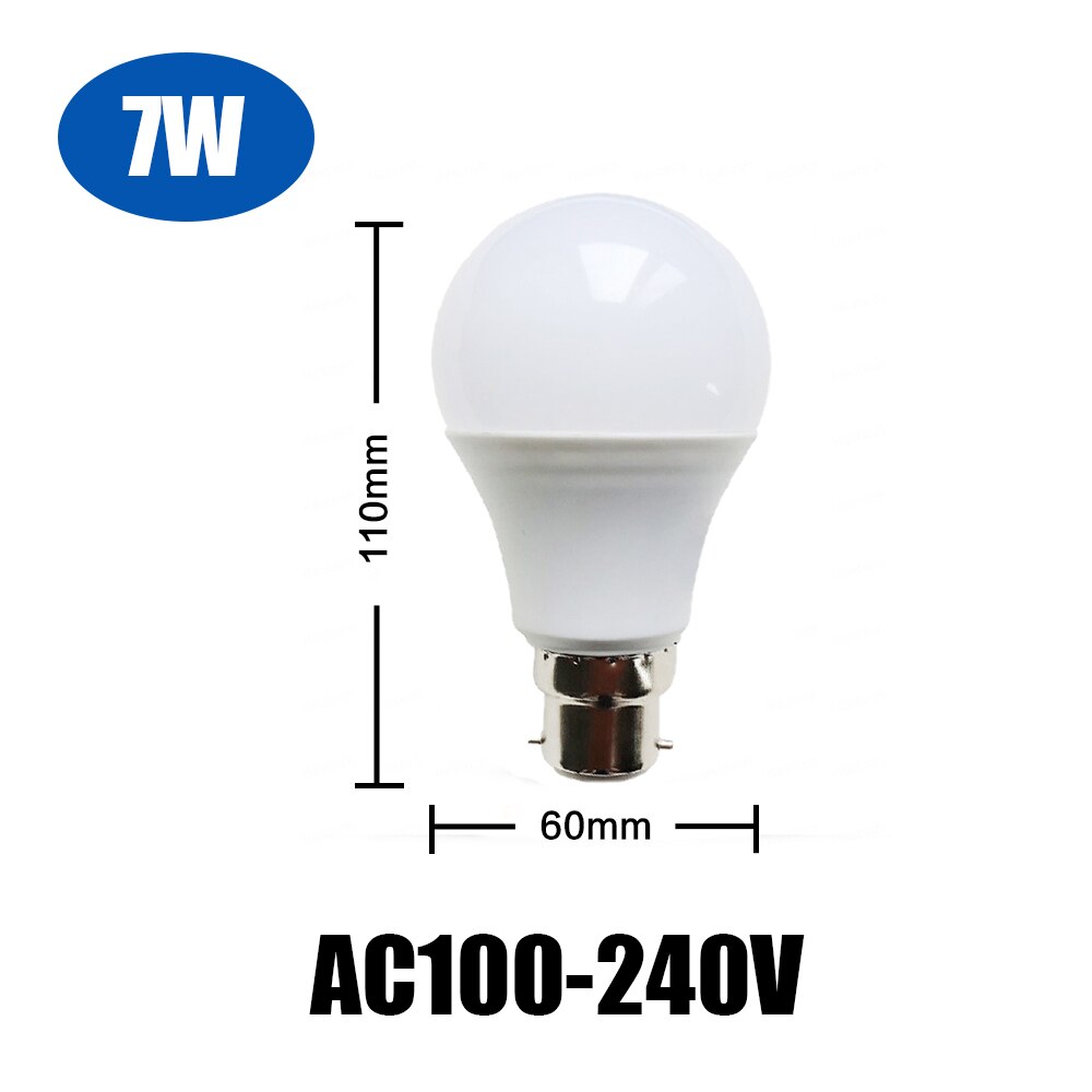LED Lamp B22 LED Lamp 18 W 15 W 12 W 9 W 7 W 5 W 3 W LED licht Blubs Lampada Led Spotight Koud/Warm Wit AC 110 V 220 V 240 V Bombilla: 7W B22 AC100V-240V / Warm White