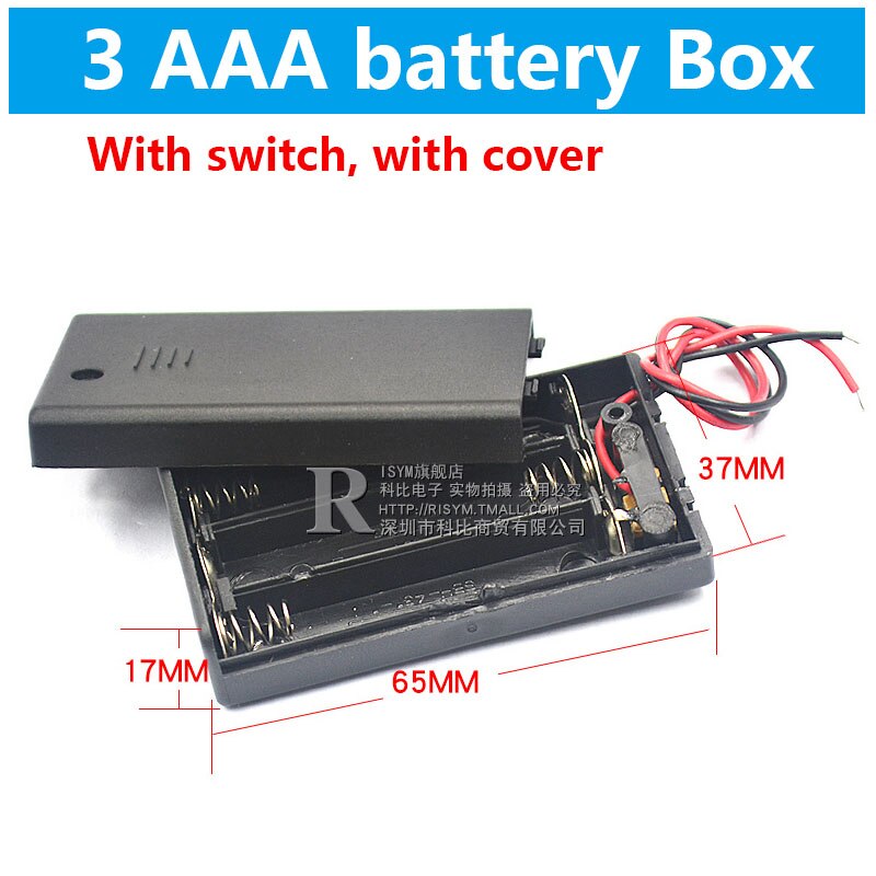 Aaa Batterij Opbergdoos Aaa Batterijen Packs Case Diy Batterij Houders Cell Box Aa Batterijen Houder Met Schakelaar En Deksel 1-8x: 3 AAA battery box-SW