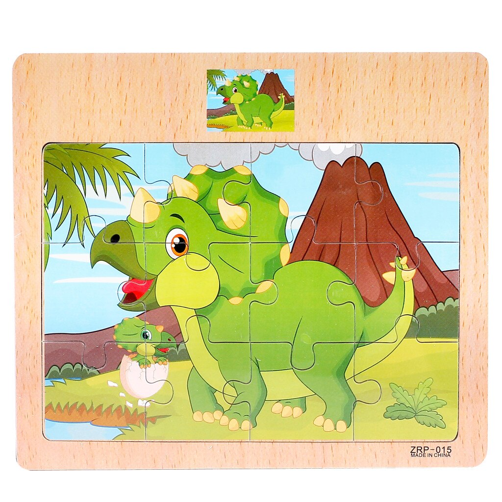 Adults Children Wooden Intelligence Puzzle Cartoon Traffic Puzzles Educational Developmental Baby Kids Training Toy: K