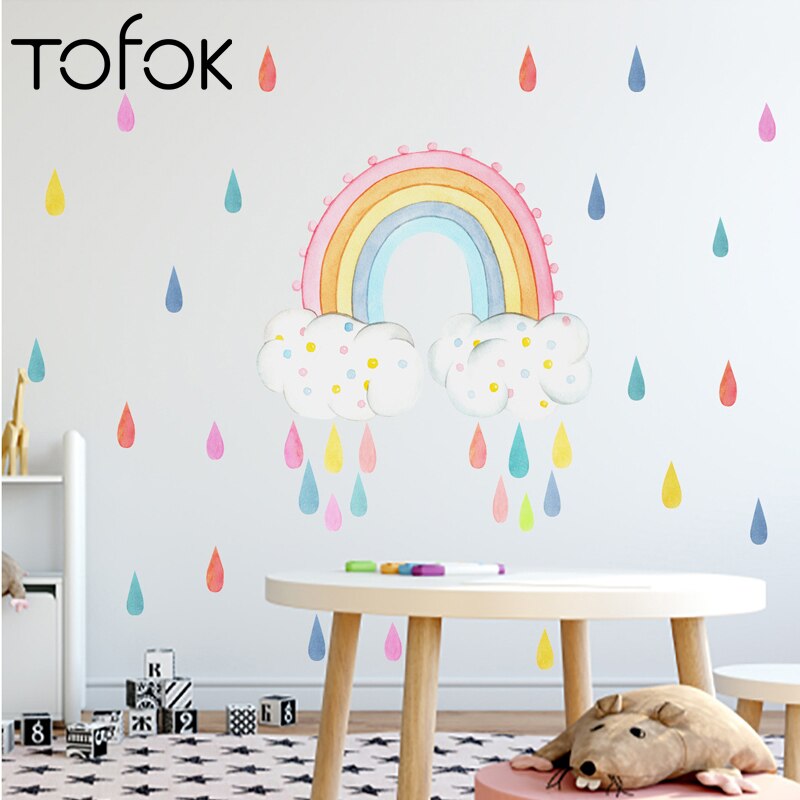 Tofok Raindrops Art Mural Wall Sticker Bedroom Kitchen Living Room Wallpaper Poster Home Decoration