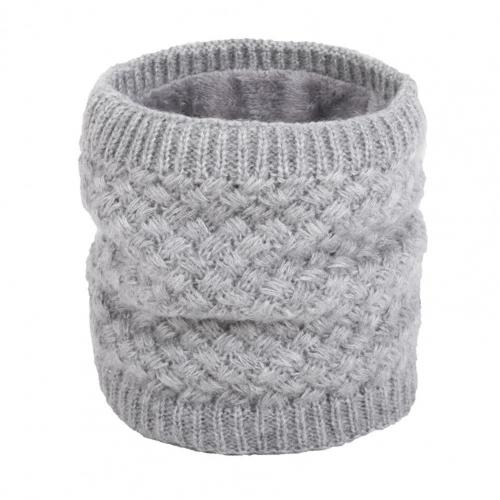Women Winter Wrap Ring Thick Warm Soft Breathable Knitting Scarf Neckerchief: Grey