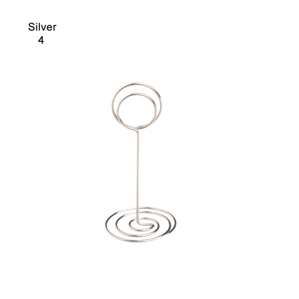 Metalen Kaarthouder Romantische Hart Foto Clip Tafel Nummer Stand Wedding Party Desktop Decoratie Bureau Accessoires: Sliver4