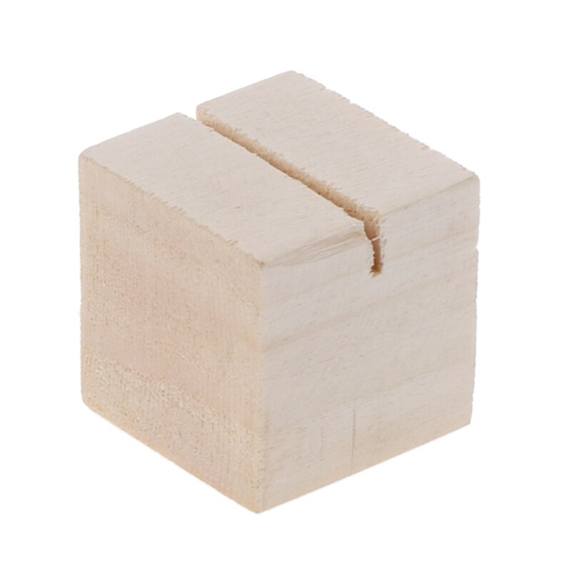 Naturligt træ memo clips fotoholder klemmer stativ kort skrivebord besked håndværk  w15: S