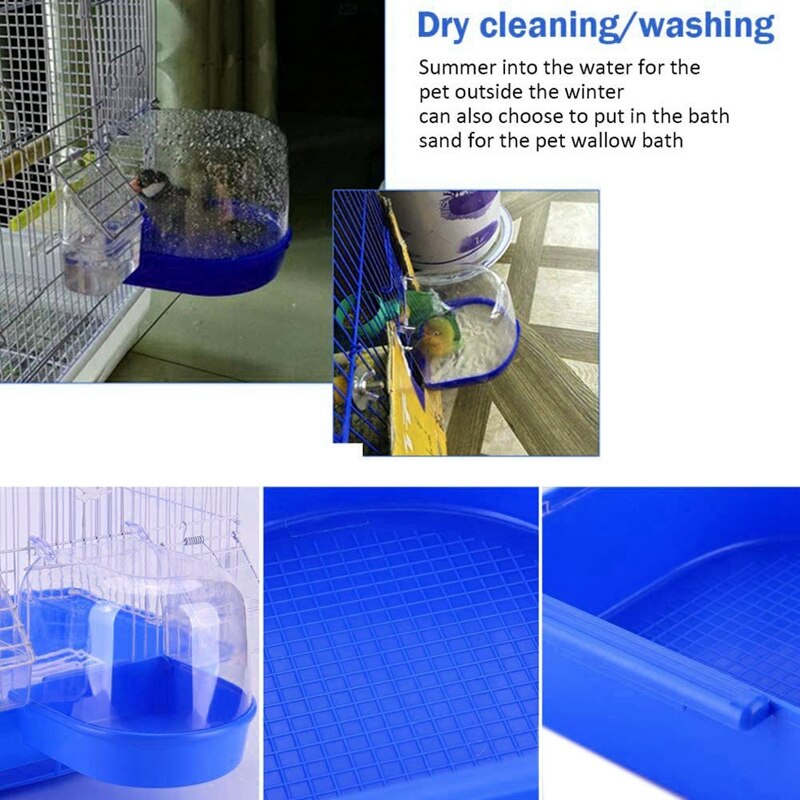 Parrot Bath Box Bird Bath Cage Bird Bath Covered for Small Birds Canary Budgies Parrot