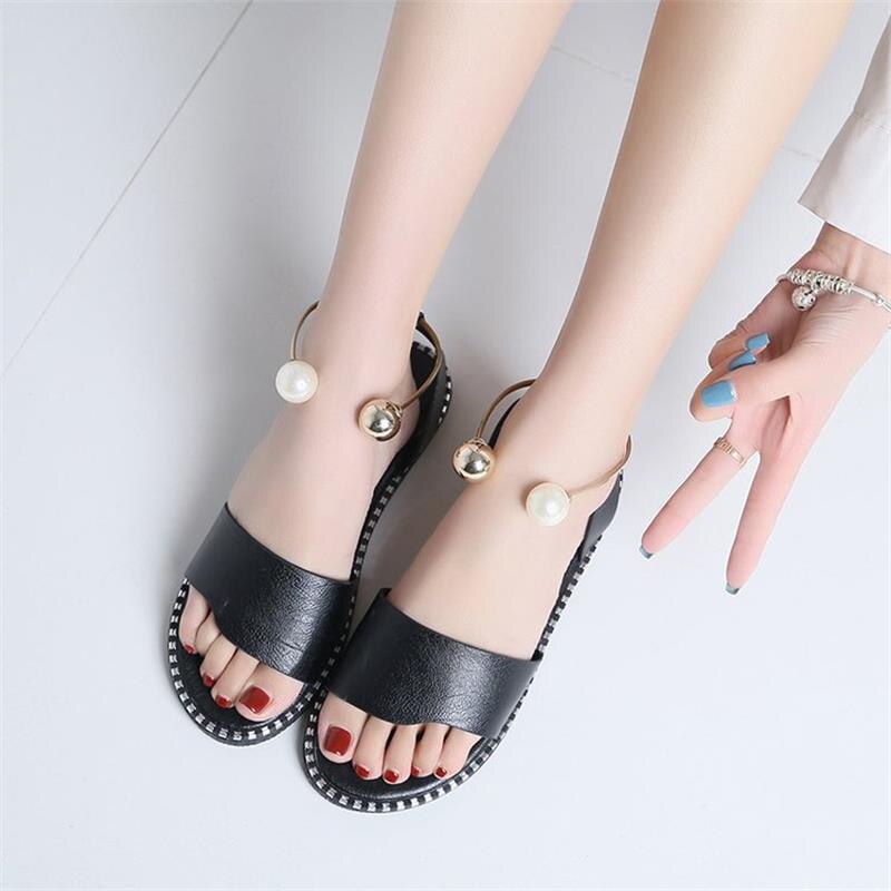 Zomer Vrouwen Sandalen Slip Peep Toe Slingback Schoenen Rome Dames Effen Metalen Decoratie Casual Vrouwelijke Modeschoenen