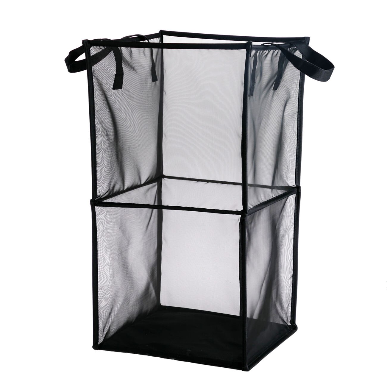 Foldable Clothes Storage Baskets Mesh Washing Dirty Clothes Laundry Basket Portable Sundries Organizer Toy Container: Deep Blue