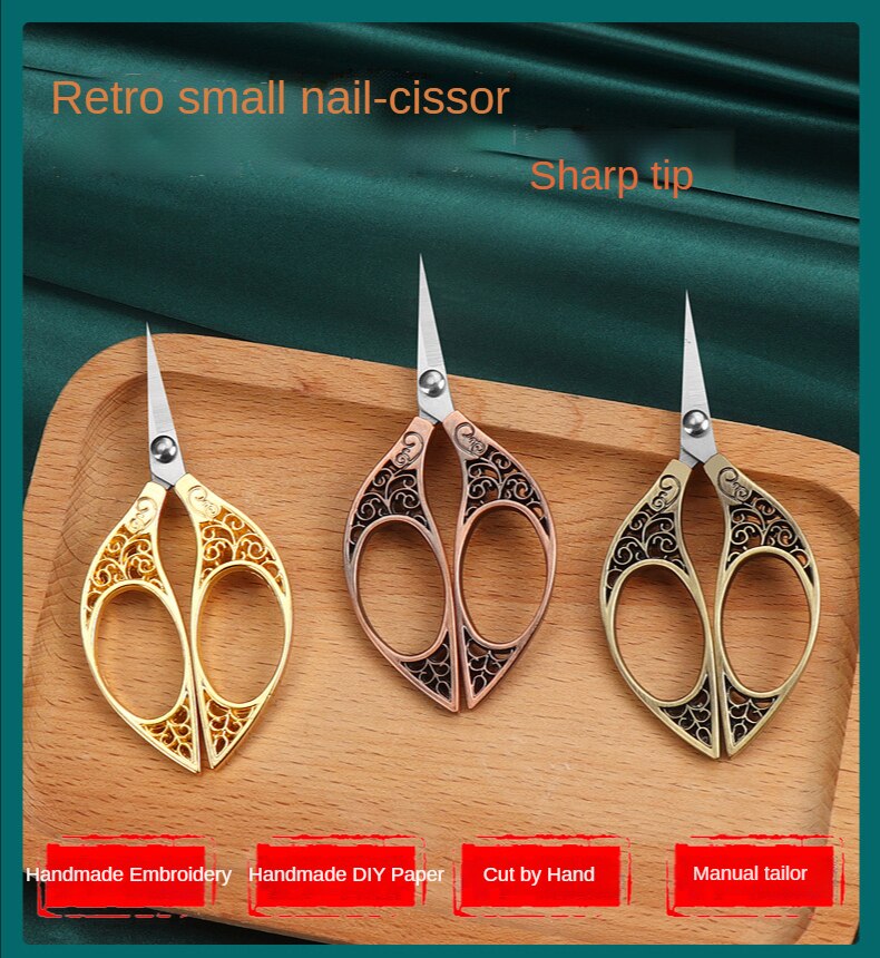 Retro Butterfly Small Scissors Tailor Cut Thread Head Cut Stainless Steel Office Handmade Embroidery Scissors Sewing Scissors