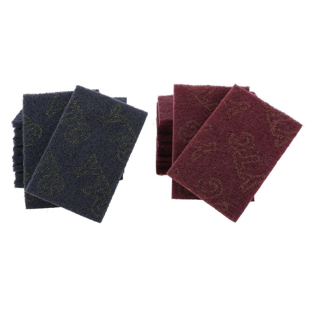 20Pcs Grey/Red Abrasive Finishing Fine Scouring Hand Pads Sanding Grinding Hand Pad For Industry Kitchen Cleaning Tool