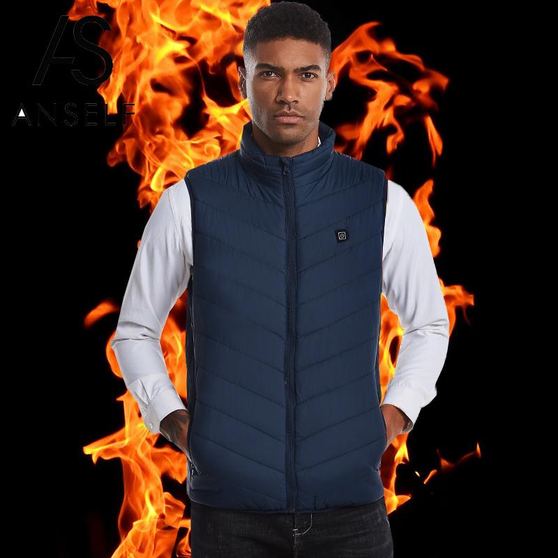 Winter Warme Weste Männer Elektrische Beheizte Weste Heizung Weste Padded Thermische Warme Outdoor Jacke Winter USB Heizung