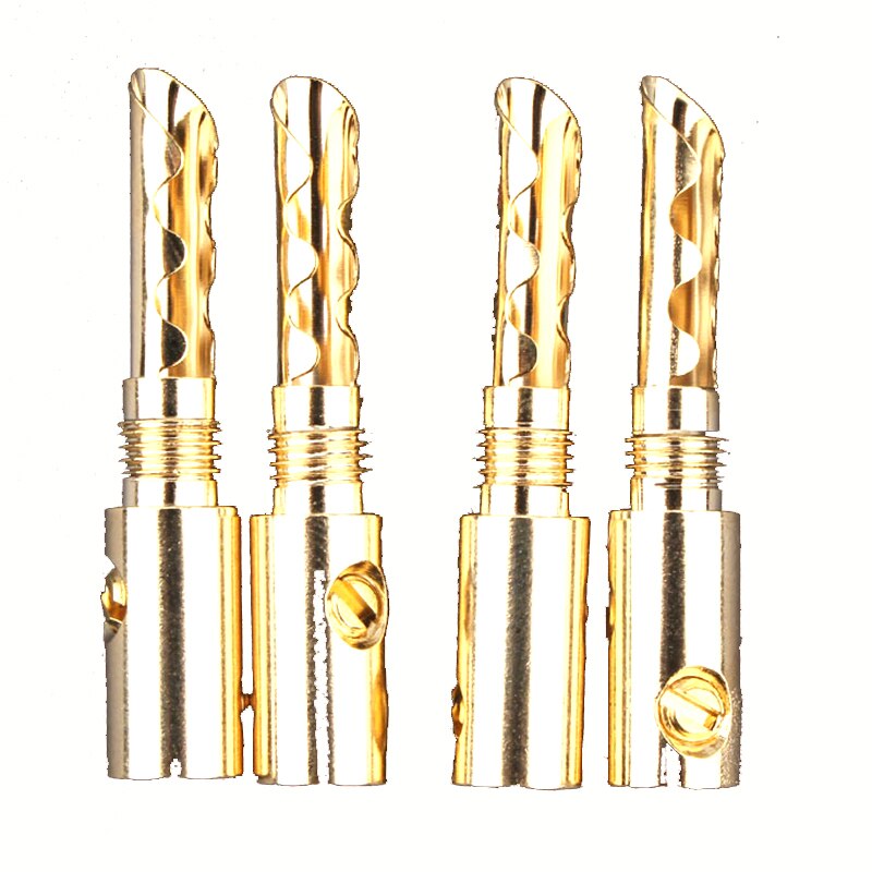 Connecteur de câbles de haut-parleur, fiche banane plaqué or BFA 5mm mâle, 12 pièces