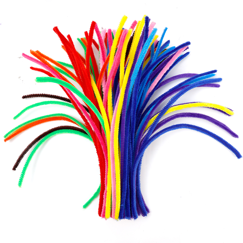 100/10pcs Colorful Plush Twister Stick Toys DIY Handmade Flower Bouquet Material Pack Encryption Plush Twister Stick Puzzle Toys: Multicolor