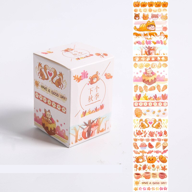 3 mètres 6.5cm de large Kawaii dessin animé animaux Washi papier ruban décoratif: Next fall