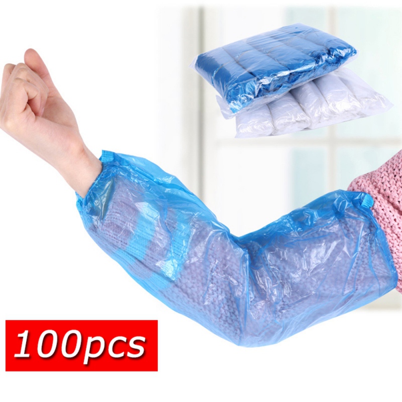 Plastic Elastische Manchet Schoonmaken Antifouling Arm Oversleeves Waterdicht Wegwerp Arm Sleeves Cover Schoonmaakproducten