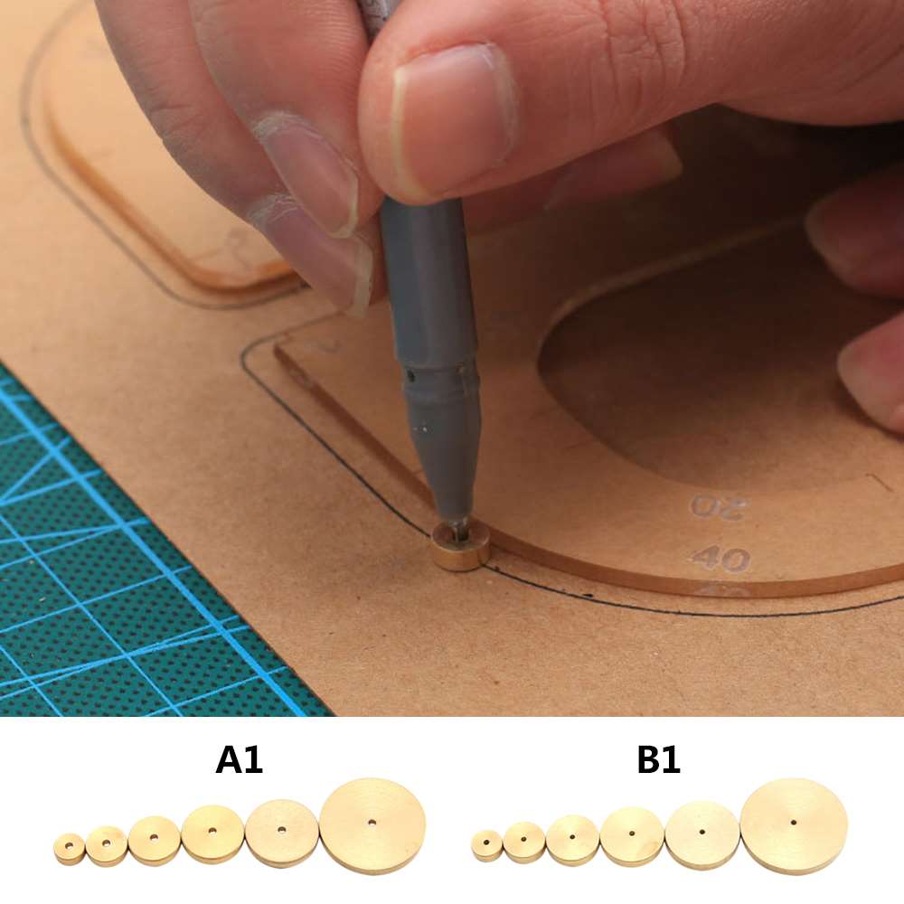 6 Sizes Leather Solid Brass Circle Gauge For Leather Crafts Accessories