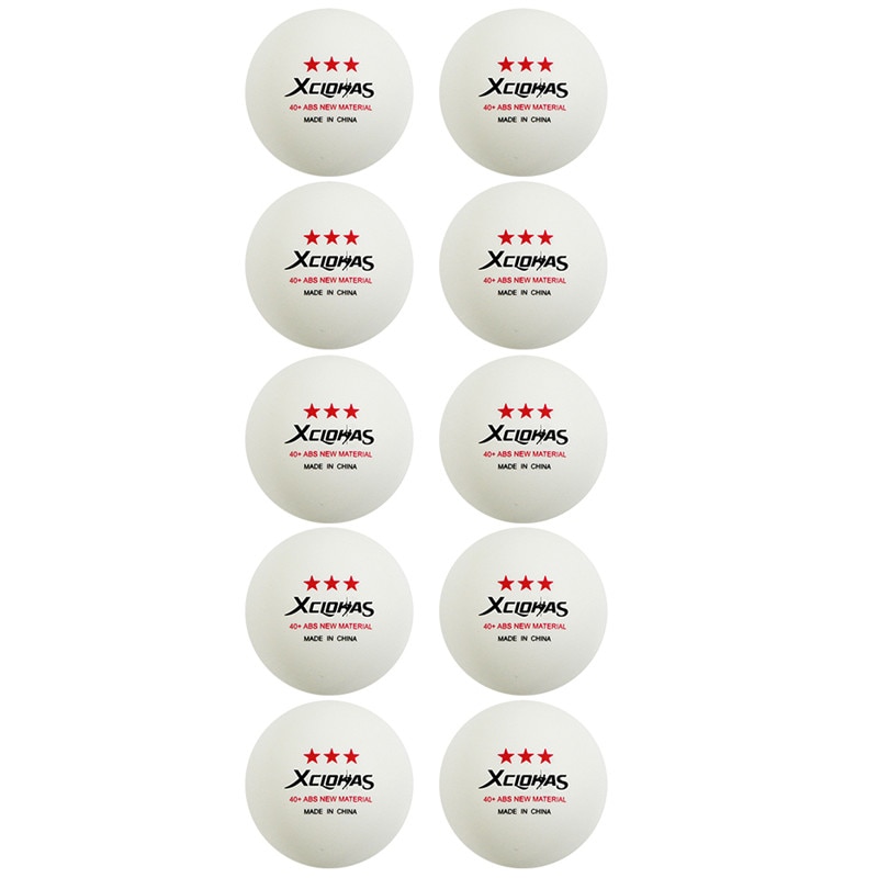Xclohas 10 stk/taske engelske bordtennisbolde 3 stjerner 2.8g 40+ mm abs plastik ping pong bolde til træningsklubkamp: Hvid