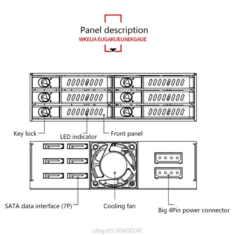 MR-6601 6 Bay Hard Disk Enclosure Rack Data Storage for 2.5Inch SATA SSD HDD Home Backup Computer Case M04 21