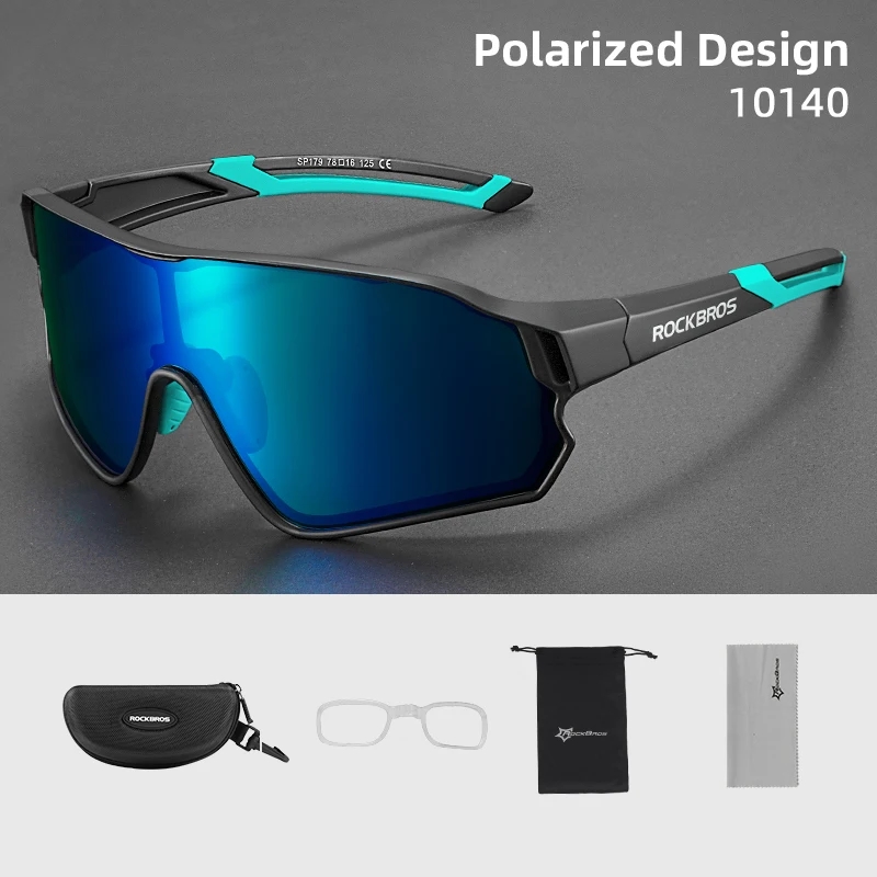 ROCKBROS-gafas de sol polarizadas con protección UV400 para ciclismo, lentes deportivas para bicicleta, senderismo, Camping, Golf: Plata