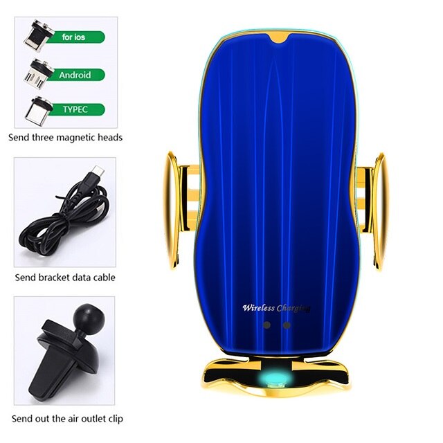 Sujeción automática de 15W cargador inalámbrico rápido de coche para Samsung S20 S10 S9 iPhone 11 Pro XS Max XR X 8 soporte de Sensor infrarrojo