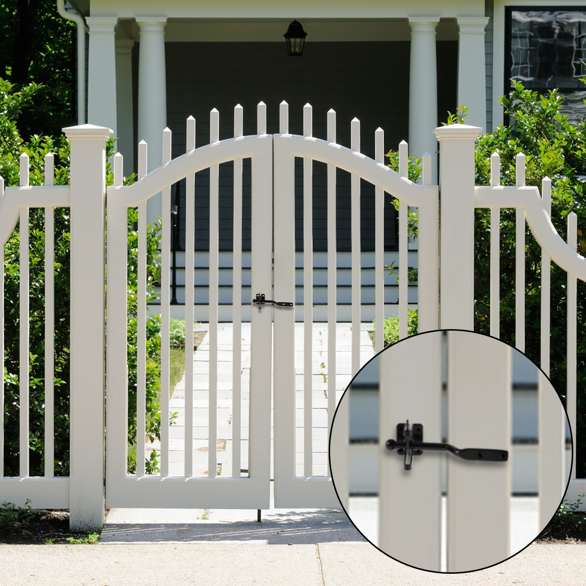 poortgrendel Zelfsluitend Zwaar uitgevoerd poort Vangstbestendig veiligheidsdeurslot Automatische hendel Deurgrendel met schroeven